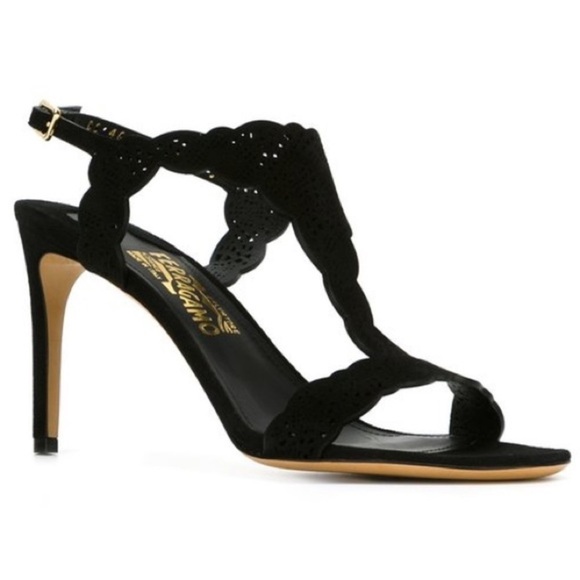Salvatore Ferragamo Garcia Nero Suede Sandals - Picture 2 of 16